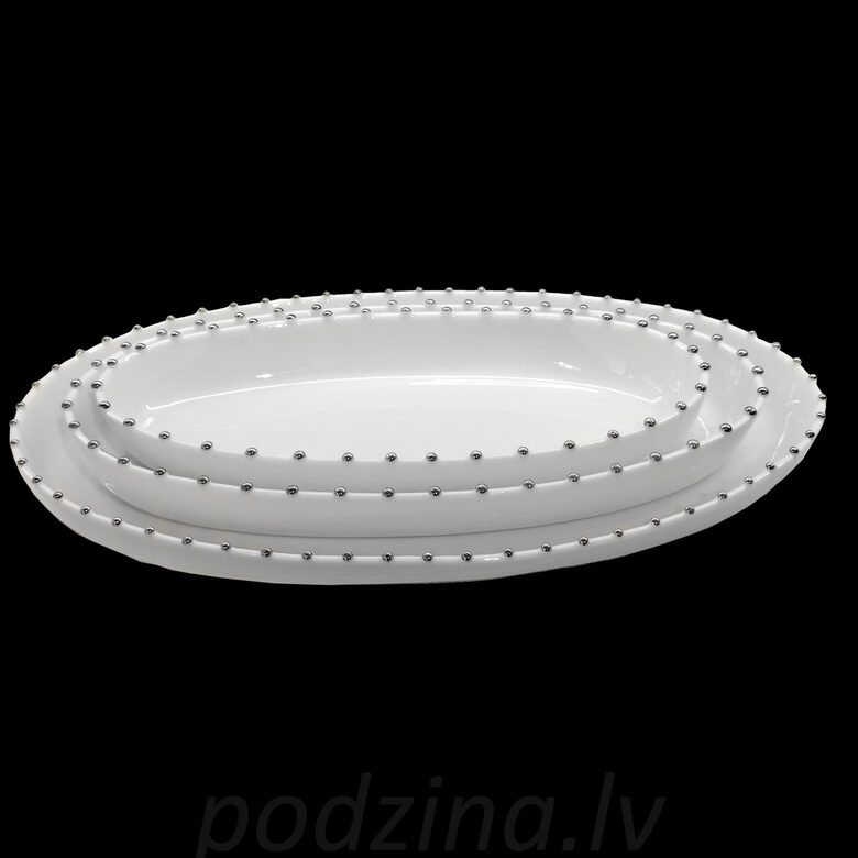 Ovāls servēšanas šķīvis ar platīnu