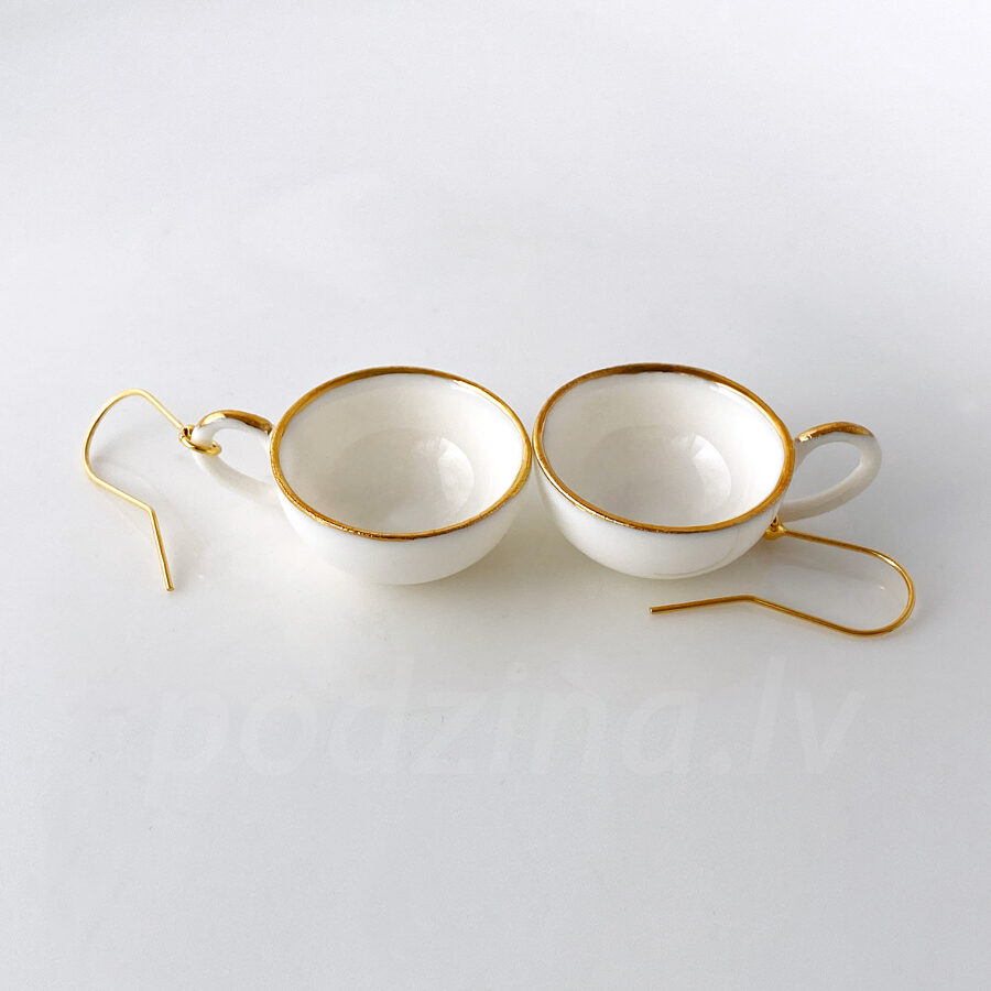 Cup earrings, white