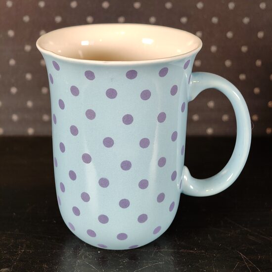 Gaiši zila punktaina krūzīte 260ml