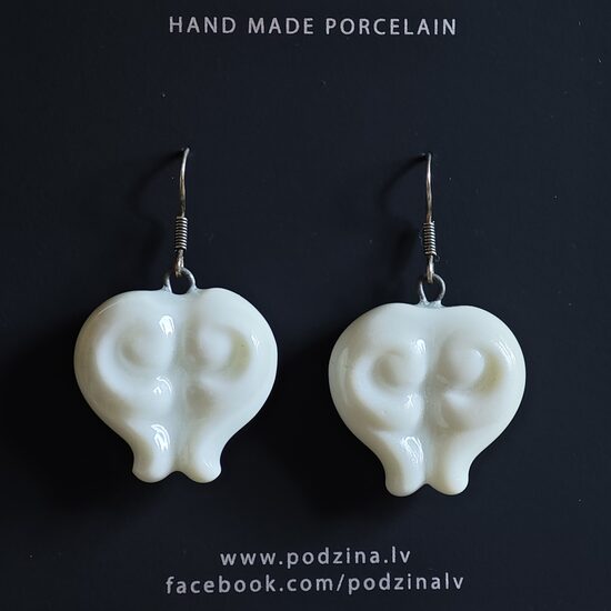 Auskari baltas austiņas 