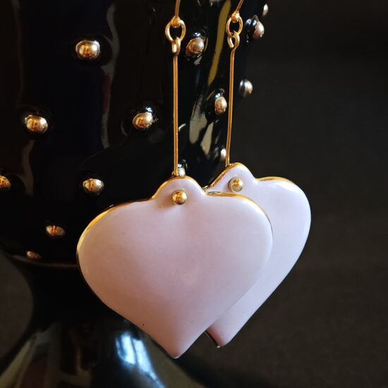 Garie auskari lielās sirdis dažādas krāsas 