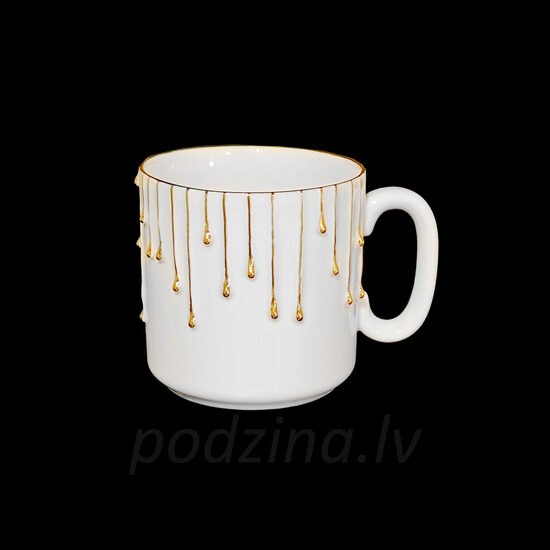 Porcelāna krūze ar zelta pilieniem, 200ml