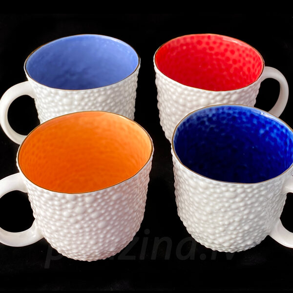 Porcelain with bubbles with coloured interior, color variations, 350ml