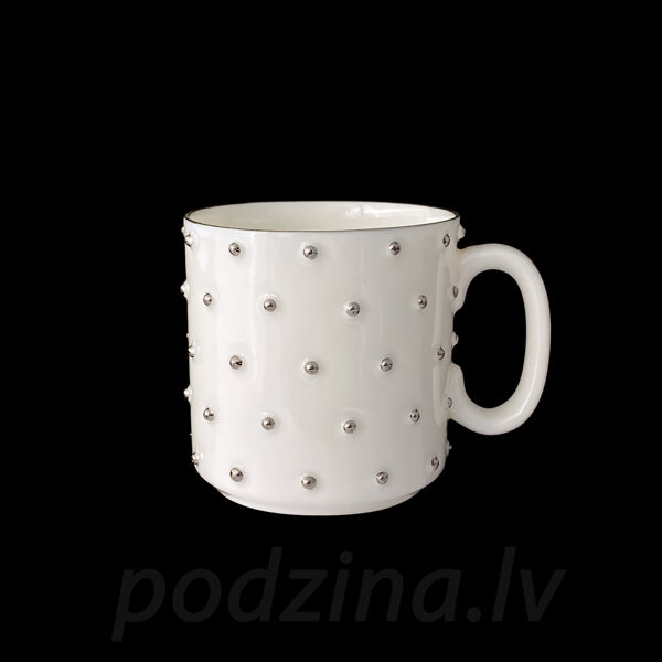 Porcelāna krūze ar platīna pumpiņām, 200ml