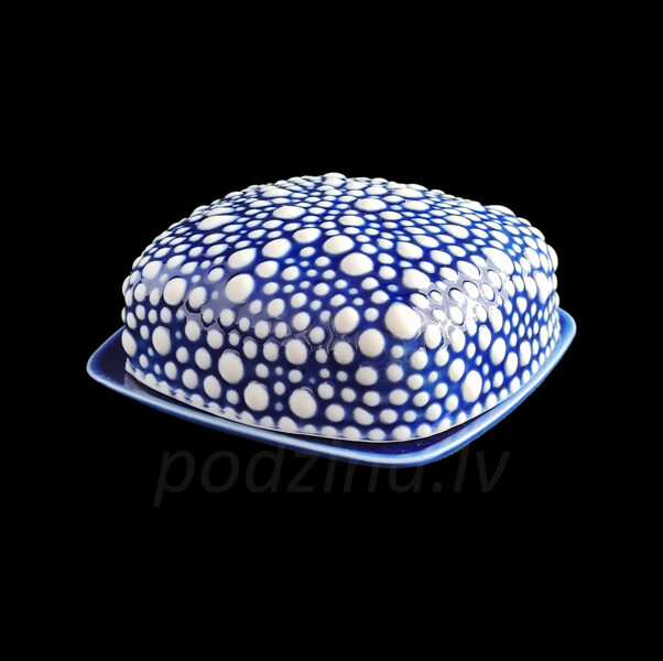 Burbuļains sviesta trauks kobalta zils