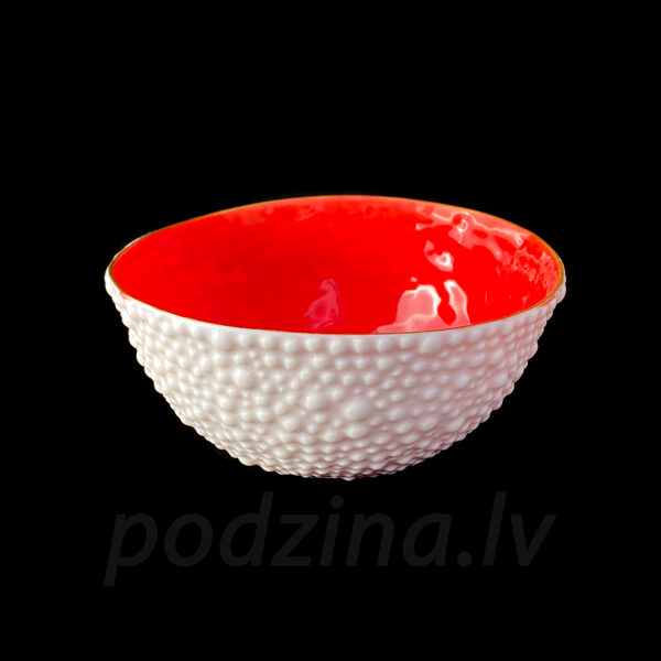Porcelāna burbuļbļodiņa ar sarkanu iekšu