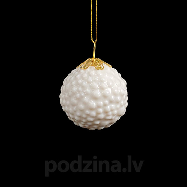 Porcelain Christmas tree decoration "Little snowball" 5cm