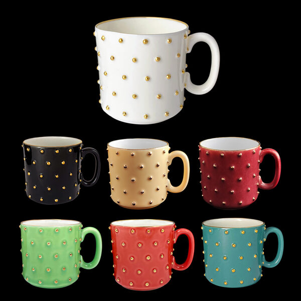 mugs with gold buds, different variations, 200ml