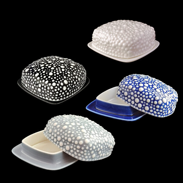 Bubbly butter dishes, various colours
